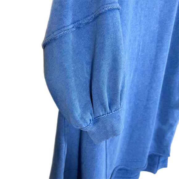 American Eagle Oversized French Terry Lounge Dress/Tunic M Balloon Sleeve Blue - Picture 3 of 7